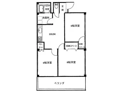 サンハイツ旭(3LDK/2階)の間取り写真