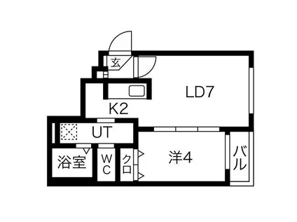 MAISON KAMUY PARK FRONT(1LDK/3階)の間取り写真