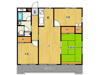 マンションジュノ(3LDK/3階)の間取り写真