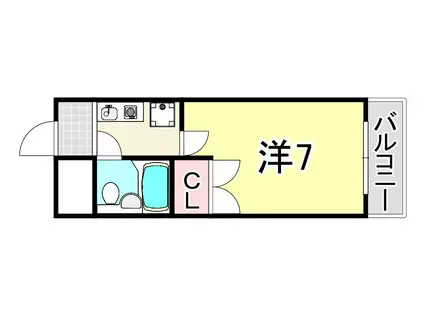 ダイドーメゾン園田II(1K/2階)の間取り写真
