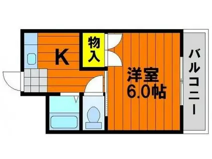 サンハイム青江II(1K/3階)の間取り写真