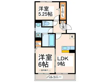 ソレイユ エトワール(2LDK/3階)の間取り写真