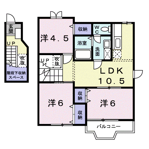 ジョイリバーIII(3LDK/2階)の間取り写真
