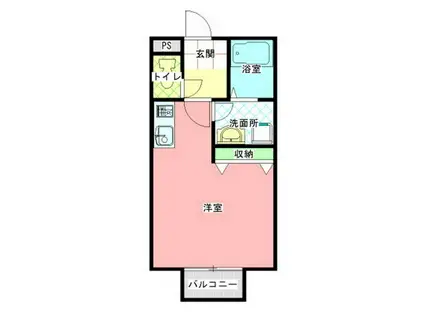 柚コーポ(ワンルーム/1階)の間取り写真