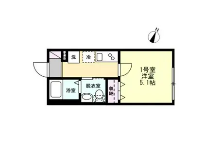 安浦町Bアパート(1K/2階)の間取り写真