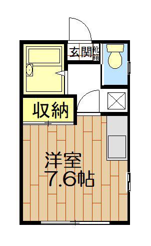 ハイツNANA(ワンルーム/1階)の間取り写真