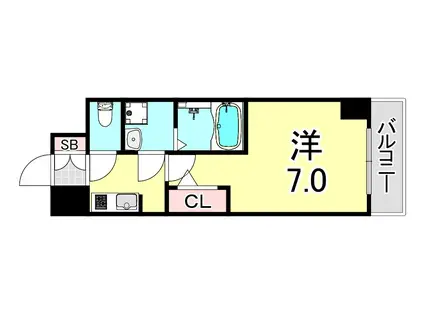 ワールドアイ神戸ハーバーランドII(1K/6階)の間取り写真