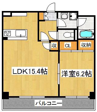 グリーンスリーブス小杉(1LDK/1階)の間取り写真