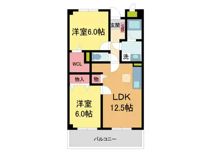 フォレスティア(2LDK/3階)の間取り写真