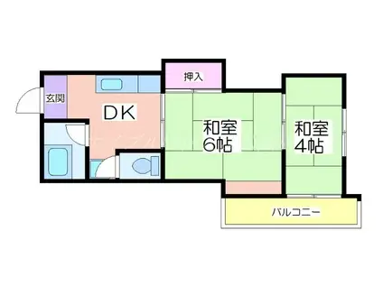 マンションサンエース(2DK/5階)の間取り写真