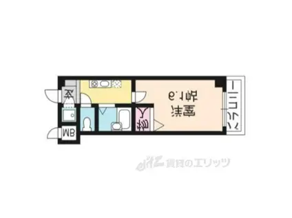 なかよしマンション四条大宮(1K/7階)の間取り写真