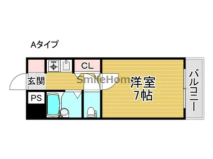 三研BLD.アンビション大阪(1K/8階)の間取り写真