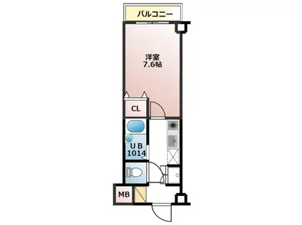 シャトラン弓木5番館(1K/3階)の間取り写真