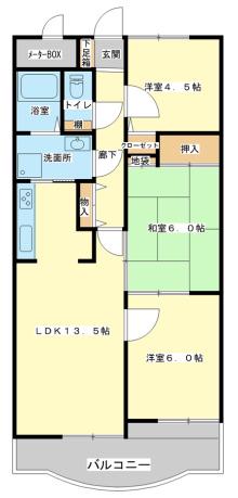 グラースガーデン今宿(3LDK/5階)の間取り写真