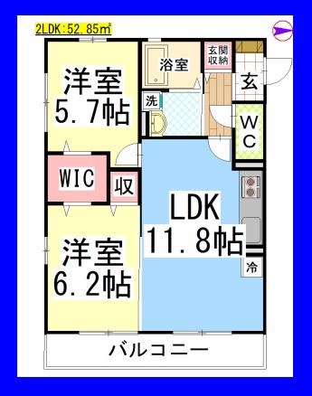 DL ボナール(2LDK/3階)の間取り写真