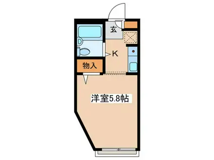 プレステージ下倉田I(ワンルーム/1階)の間取り写真