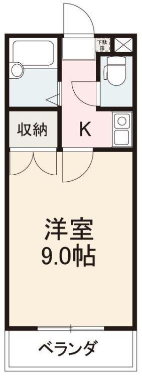 メグナル21(1K/4階)の間取り写真