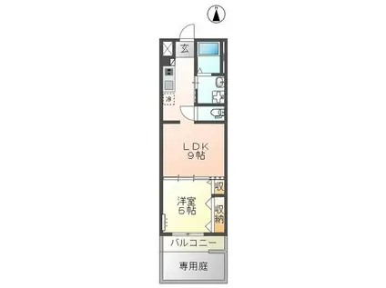 コロンII(1LDK/1階)の間取り写真