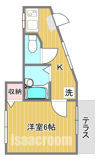 サンハイツオザワ(1K/1階)の間取り写真