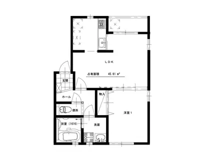 クラージュグランII(1LDK/3階)の間取り写真
