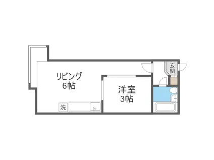 カーサチェリベII(1DK/2階)の間取り写真