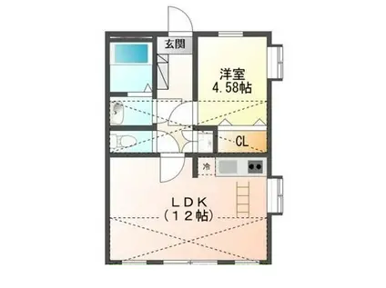 ハイツKIRIN A(1LDK/1階)の間取り写真