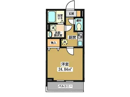 パラッツィナ町屋(1K/1階)の間取り写真