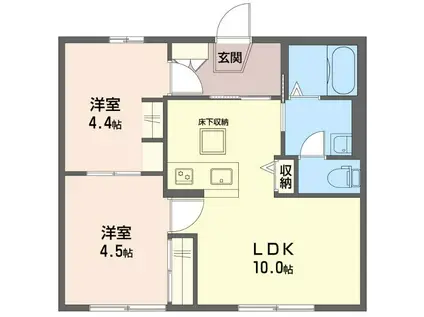 S・Kハイム A(2LDK/1階)の間取り写真