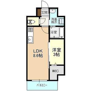 IRMS III(1LDK/7階)の間取り写真