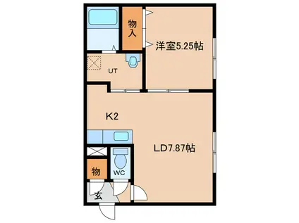 リラコートIII(1LDK/2階)の間取り写真