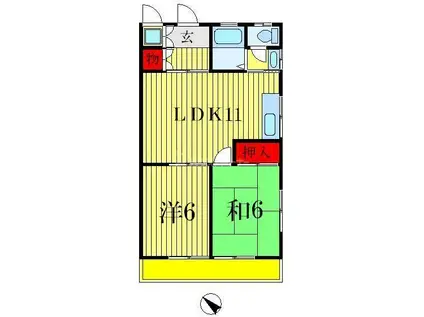 ベルシェ小泉(2LDK/2階)の間取り写真