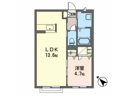 シャーメゾンエーデルワイス(1LDK/2階)の間取り写真