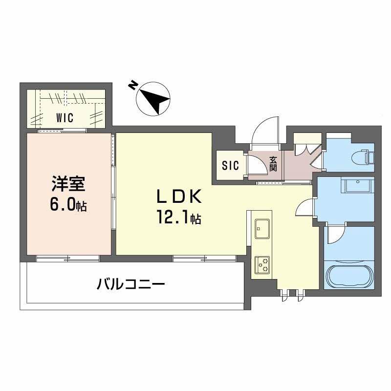 プランドール(1LDK/3階)の間取り写真