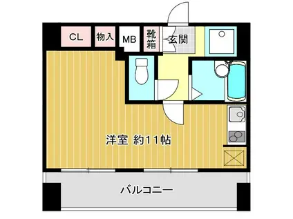 柾木マンションウエスト(1K/7階)の間取り写真