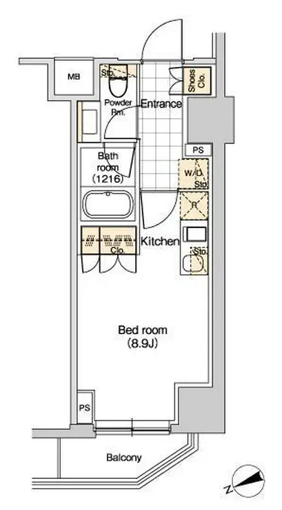 パークハビオ新橋 9階階 間取り
