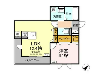 D-AVANCEつつじが丘II(1LDK/2階)の間取り写真