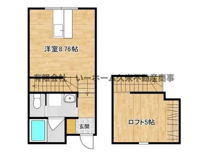 I BASE AINO III(ワンルーム/2階)の間取り写真