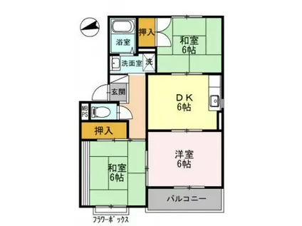 ヌーブルミエール松本(3DK/2階)の間取り写真