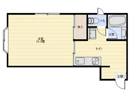 ラッフルズ(1K/2階)の間取り写真