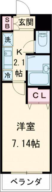 エトワール榎(1K/2階)の間取り写真