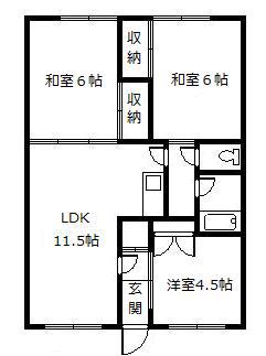 東錦ハイツ(3LDK/1階)の間取り写真
