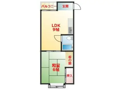 メゾンソルトイン(1LDK/2階)の間取り写真