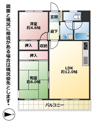 アークヒルズ志井(3DK/2階)の間取り写真