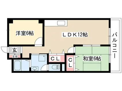 レジデンス萩(2LDK/2階)の間取り写真