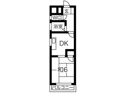 松岡ビル(1DK/4階)の間取り写真