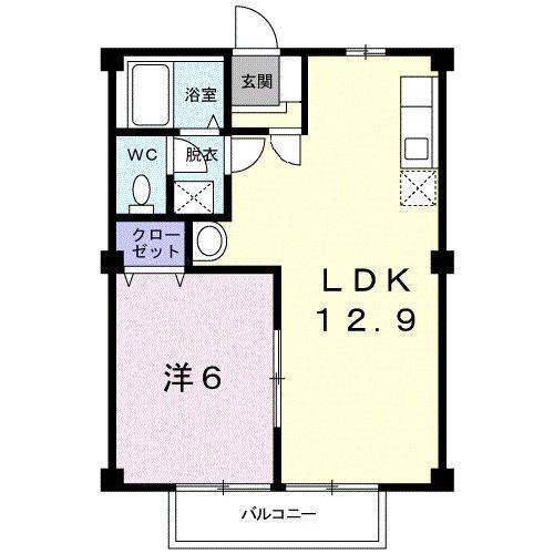 ファミール小杉II(1LDK/1階)の間取り写真