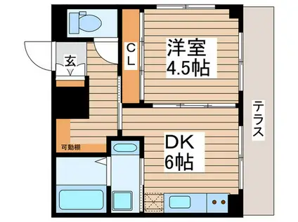 サンブライト塩焼(1DK/1階)の間取り写真
