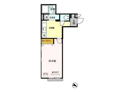 ヴェリタ サクラーレ(1K/3階)の間取り写真