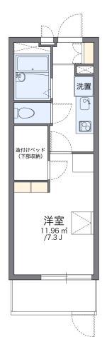 レオパレスサンマルク(1K/1階)の間取り写真