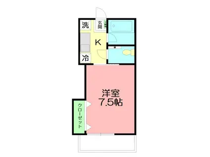 ベルフォルト(1K/1階)の間取り写真